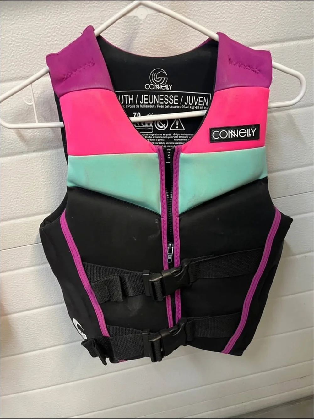Youth Pink Mint Neoprene Life Vest - Women's Swim